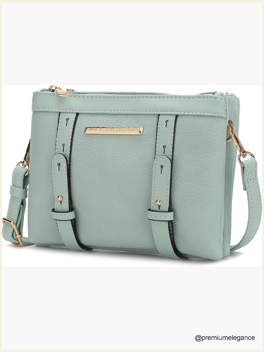 PU Leather Crossbody Messenger Purse with Adjustable Strap